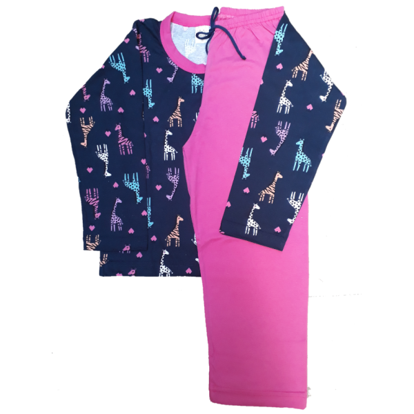 0350 Pijama Girafas com Calça Pink 6